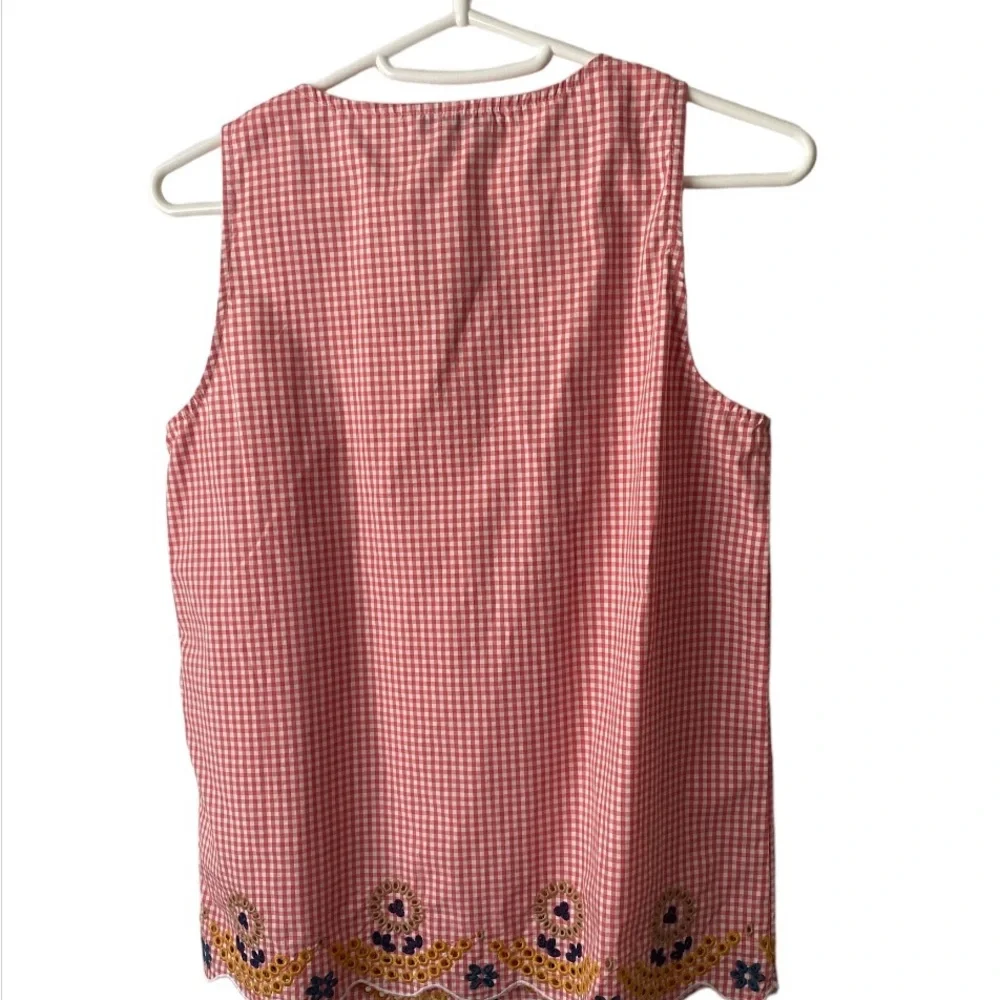 XXS Madewell gingham embroidered sleeveless top NWT - Picture 3 of 9